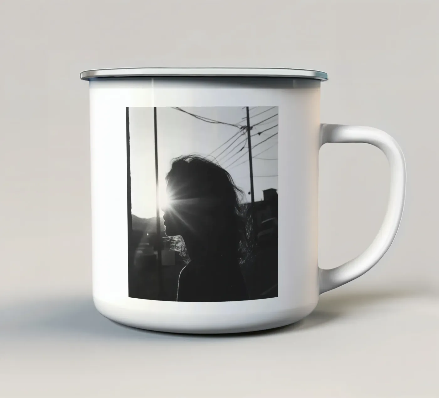 Light enamel mug by Black & White