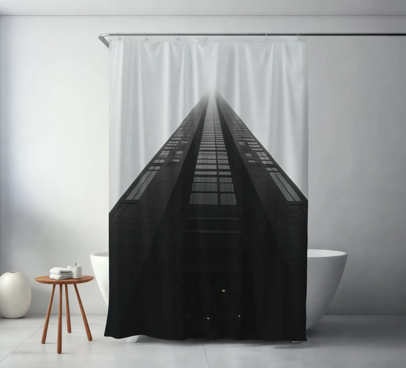 Perspectief douchegordijn van Black & White