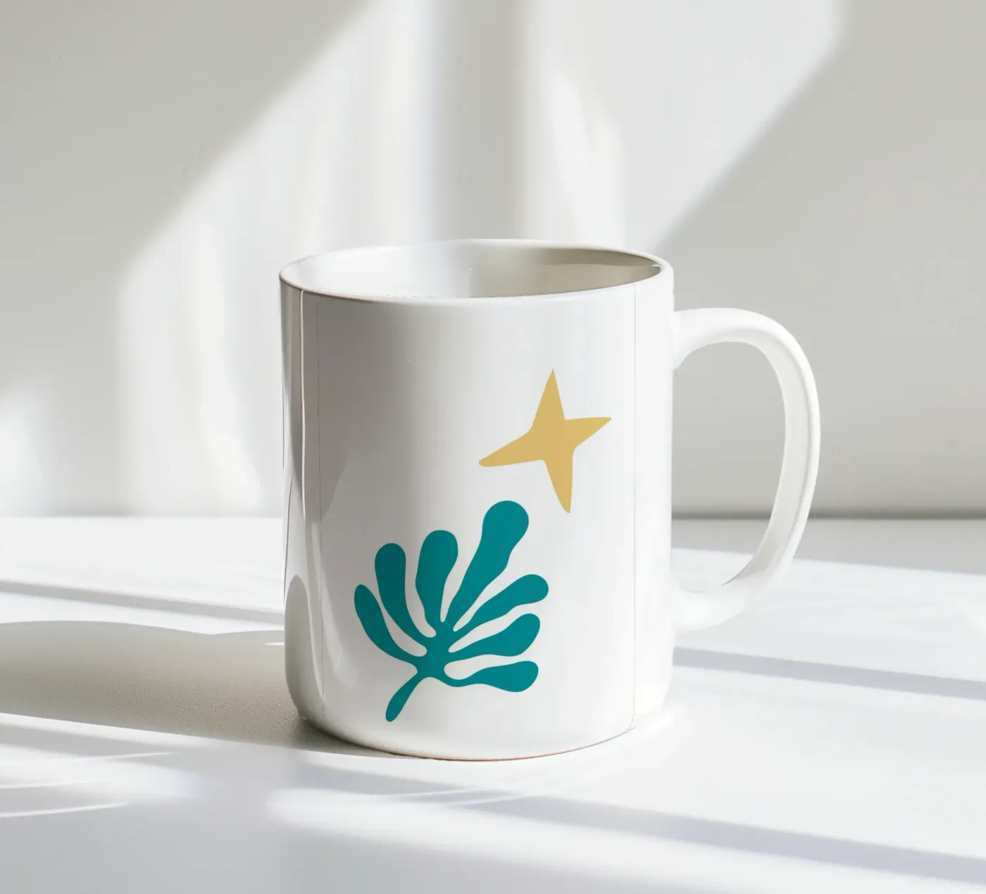 abstract leaf ceramic mug by ramosashop