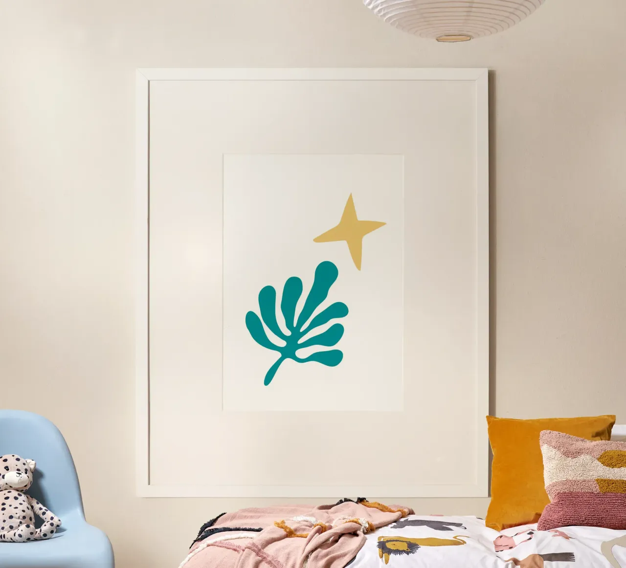 abstract leaf poster con telaio in alluminio da ramosashop