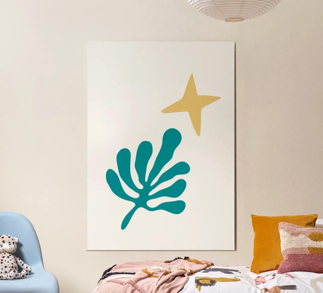 abstract leaf poster con telaio in alluminio da ramosashop