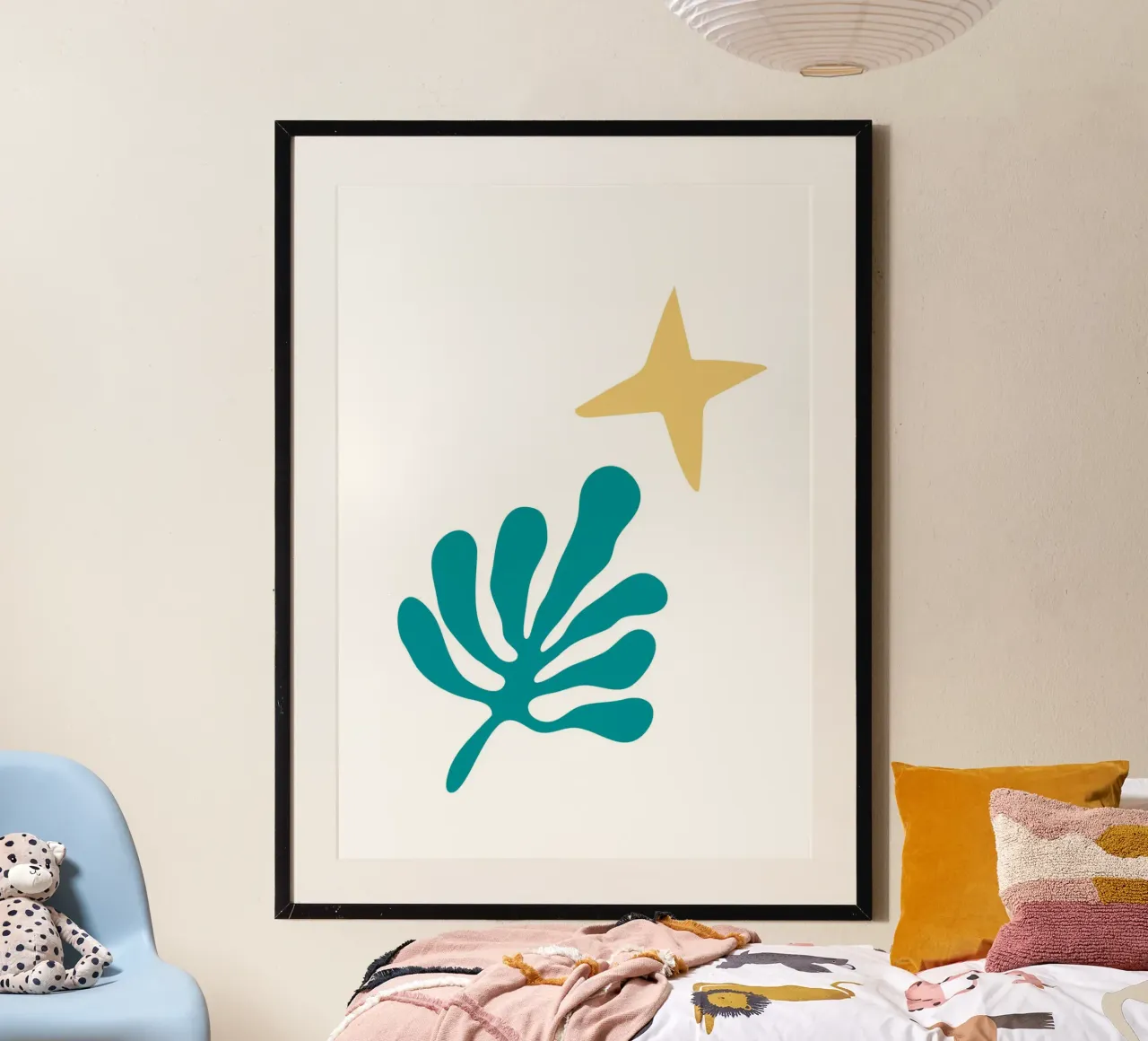 abstract leaf poster con telaio in alluminio da ramosashop