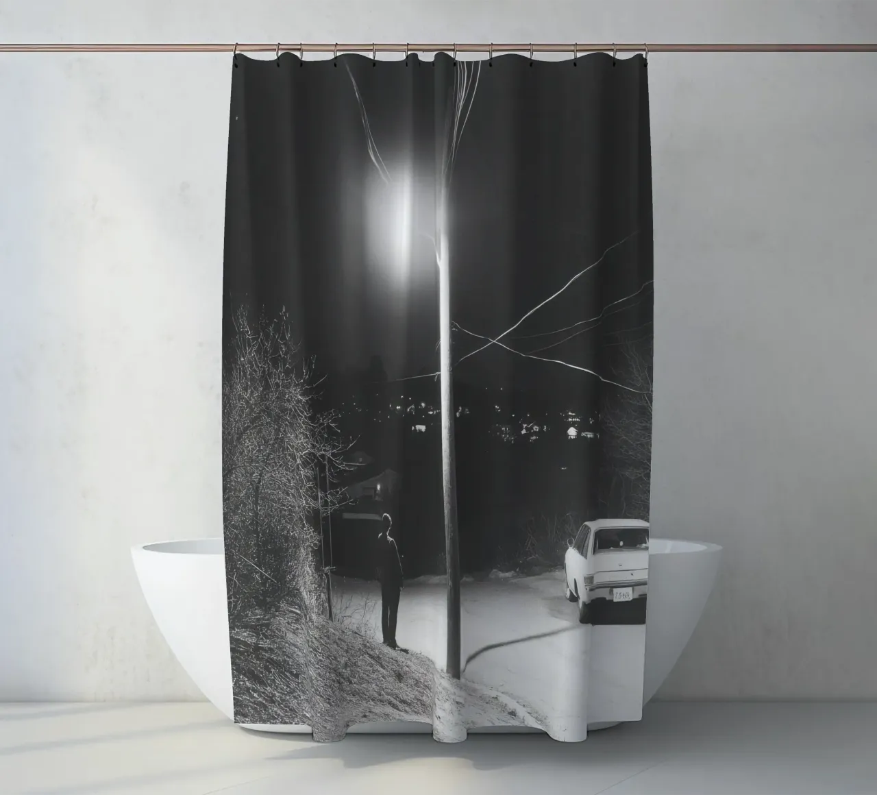 Notte d'inverno tenda da doccia da Black & White