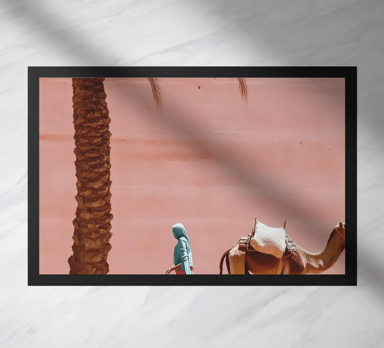 Beduino e cammello nel deserto - Collezione Marrakech zerbino da Conde Arte