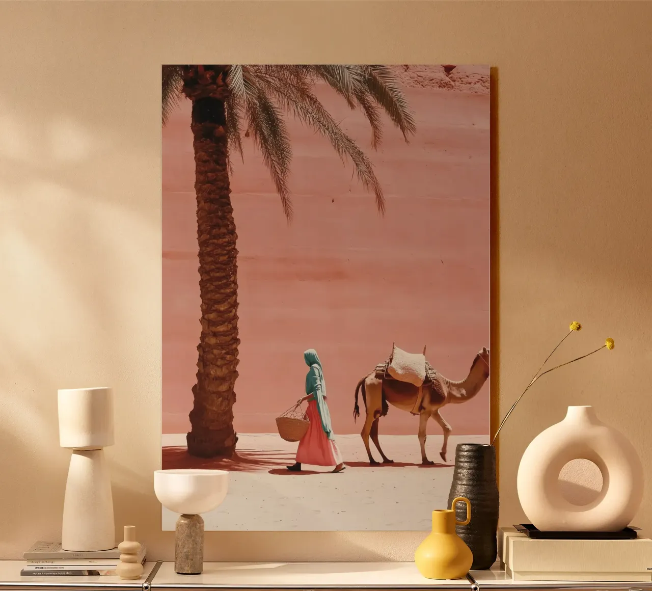 Beduino e cammello nel deserto - Collezione Marrakech plexiglass da Conde Arte