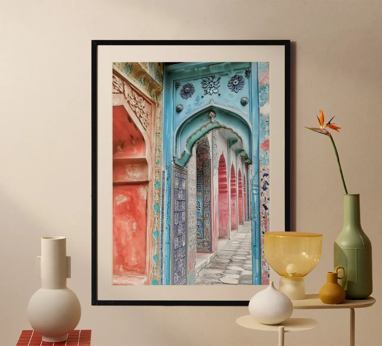 Archi Architettura araba - Collezione Marrakech poster con telaio in alluminio da Conde Arte