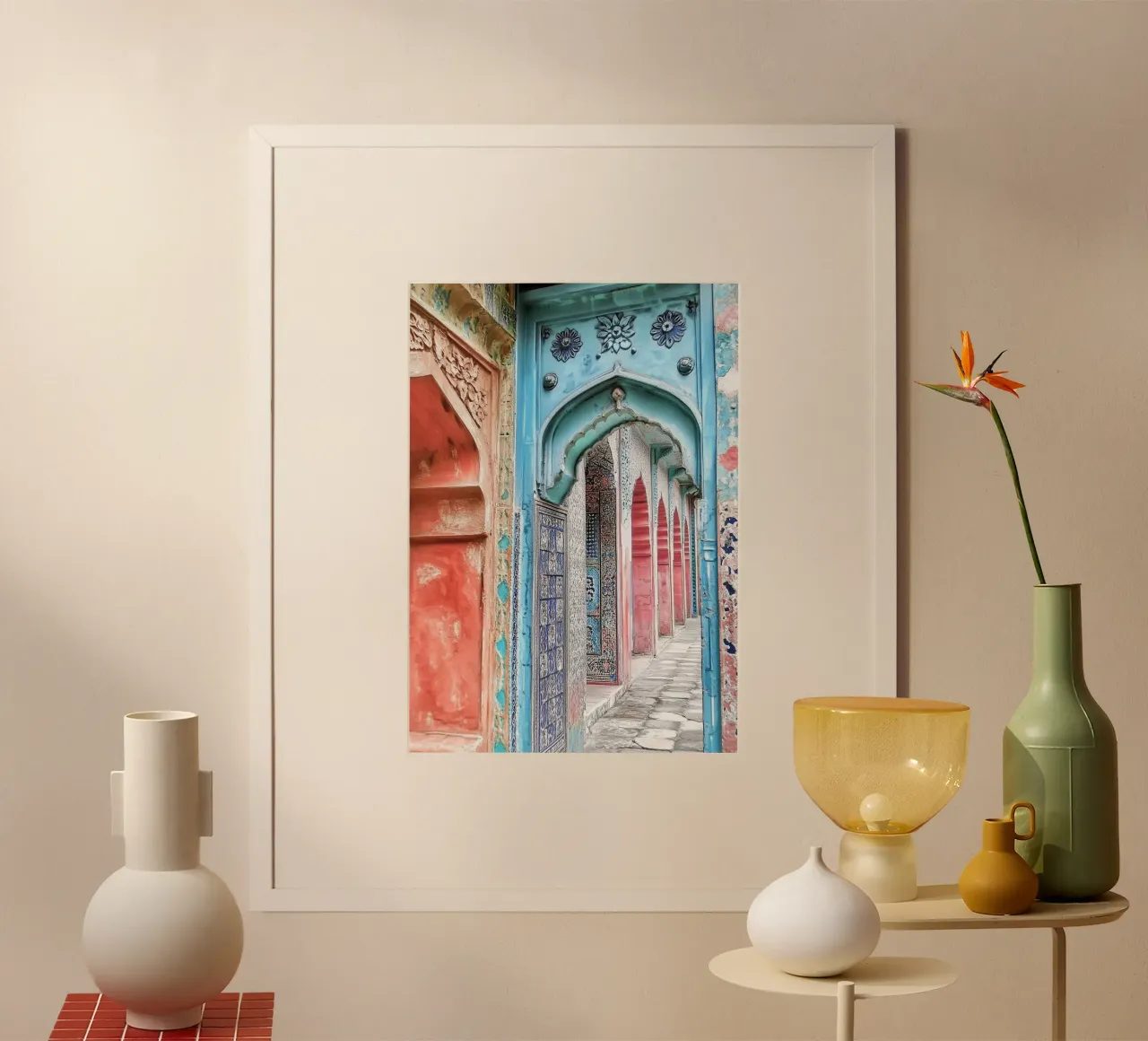 Archi Architettura araba - Collezione Marrakech poster con telaio in alluminio da Conde Arte