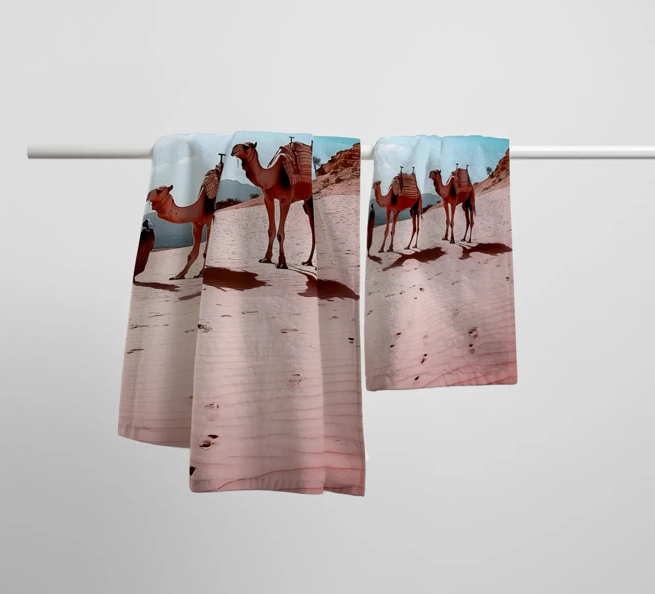 Camels in the desert - Marrakesh Collection towel by Conde Arte