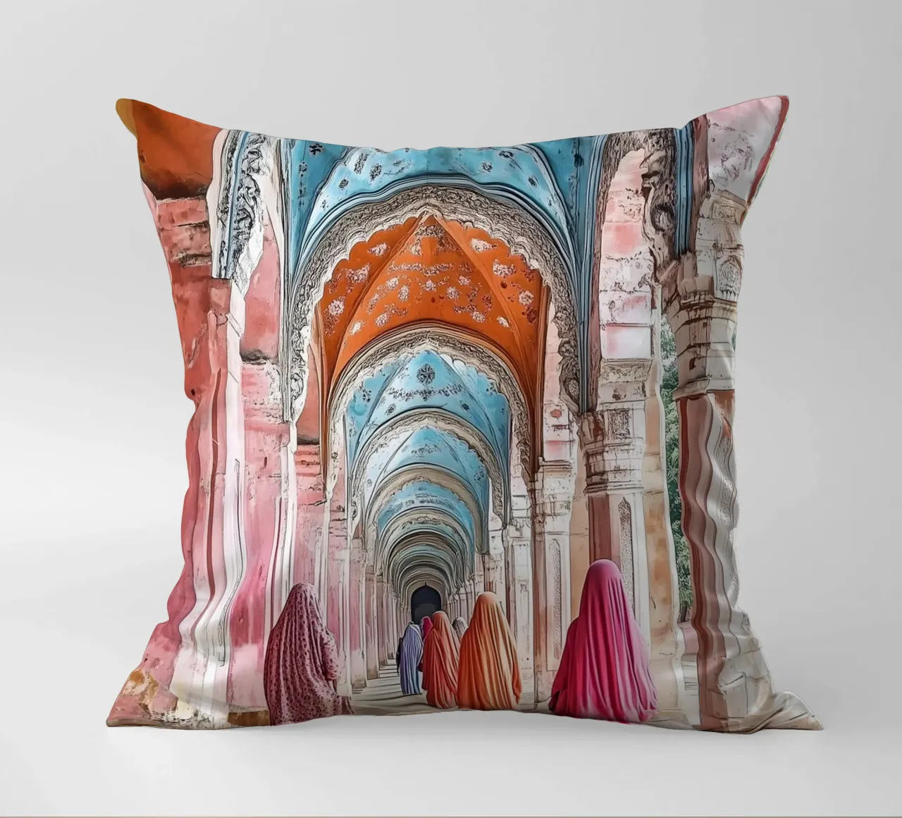 Donne che camminano tra gli archi - Collezione Marrakesh cuscino da Conde Arte