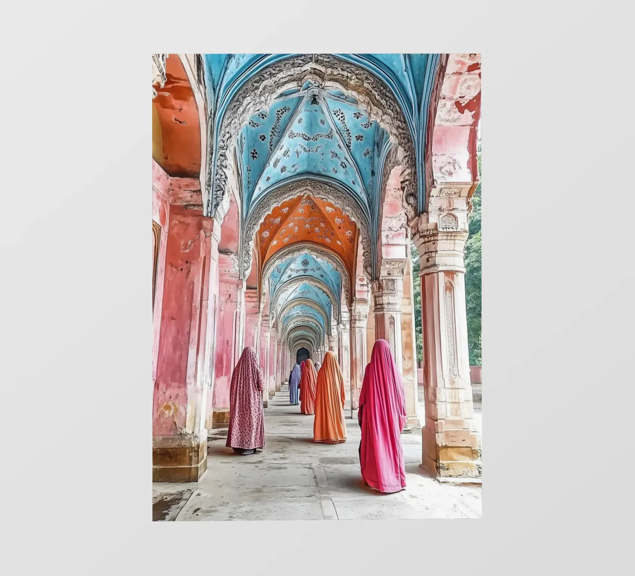 Donne che camminano tra gli archi - Collezione Marrakesh pellicola backlit da Conde Arte