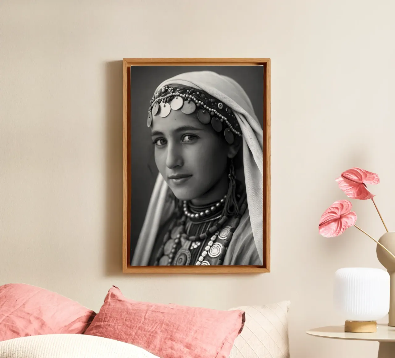 Badi - Ritratto di una giovane donna amazigh tela con Cornice a cassetta da Amazigh