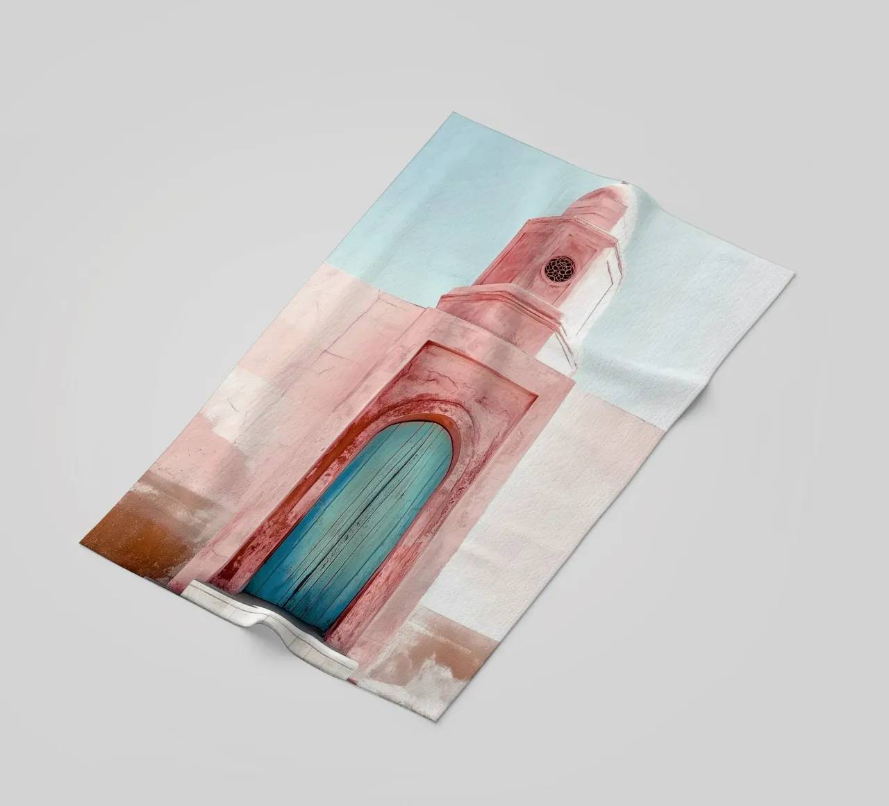 Small mosque in the desert - Marrakesh Collection beach towel by Conde Arte