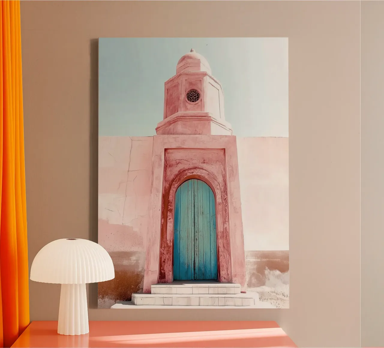Small mosque in the desert - Marrakesh Collection canvas with Floater frame by Conde Arte