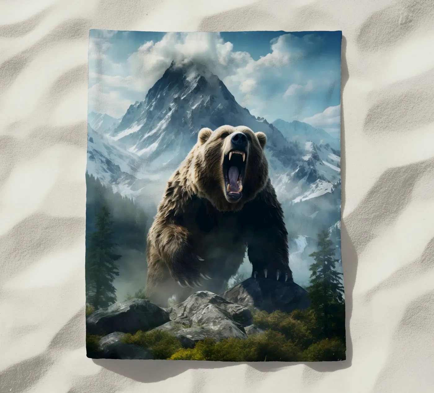 Bear Mountains 2 beach towel by Mateo