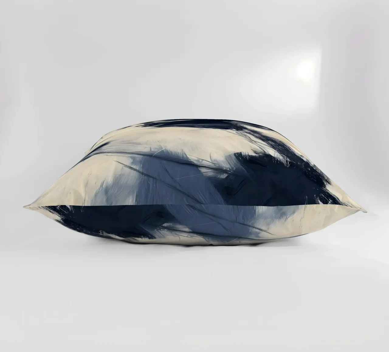 Espressione femminile - Collezione astratta blu e beige cuscino da Conde Arte