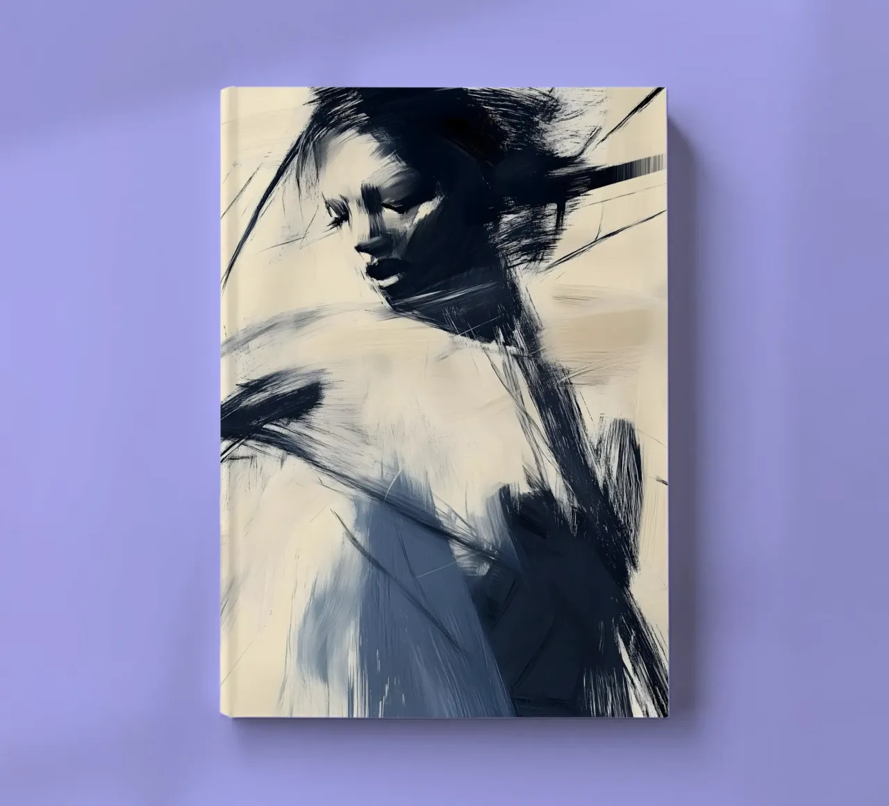 Feminine expression - Blue and beige Abstract Collection notebook by Conde Arte