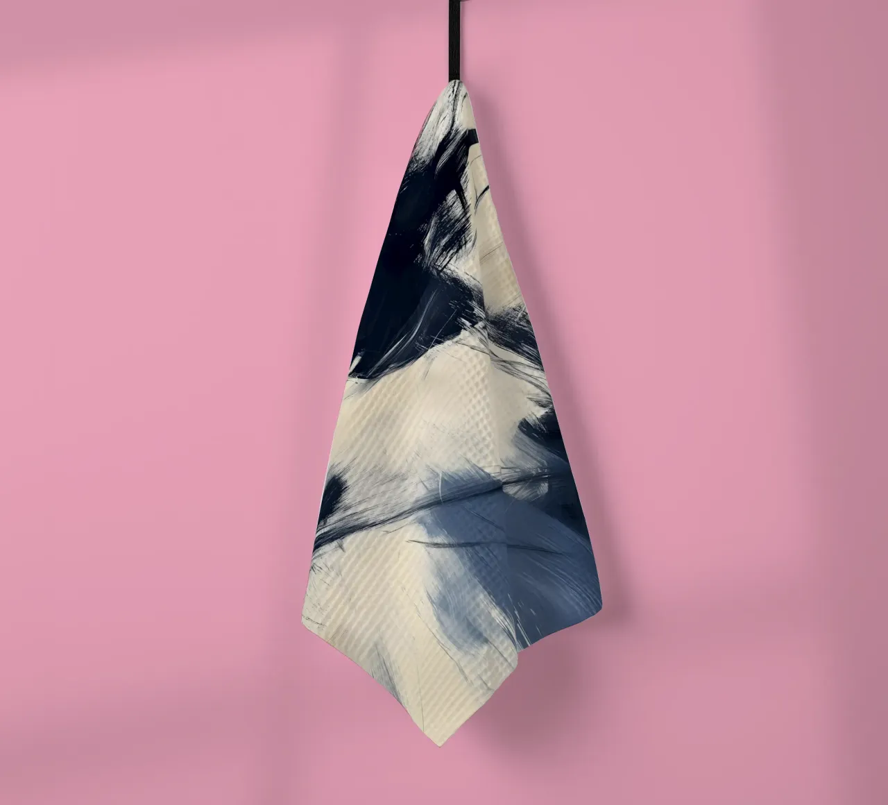 Espressione femminile - Collezione astratta blu e beige canovaccio da cucina da Conde Arte