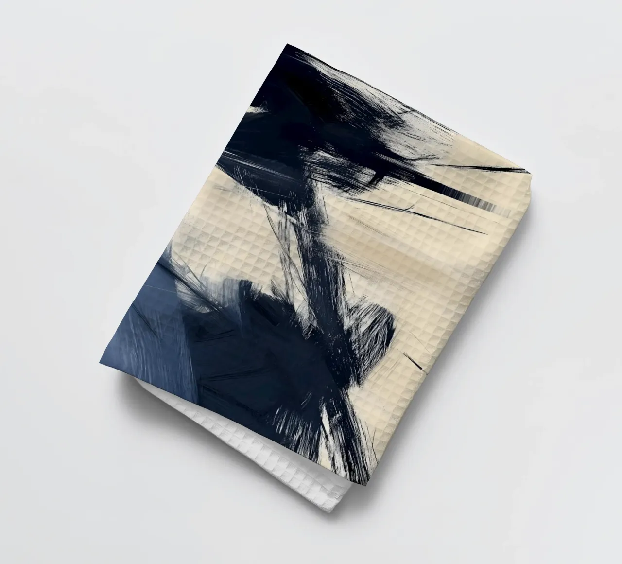 Espressione femminile - Collezione astratta blu e beige canovaccio da cucina da Conde Arte