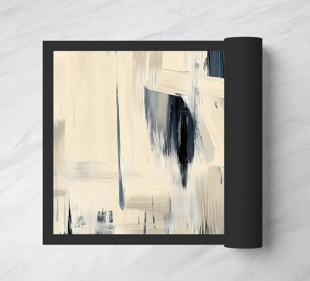 Painting and brushwork - Blue and beige Abstract Collection doormat by Conde Arte