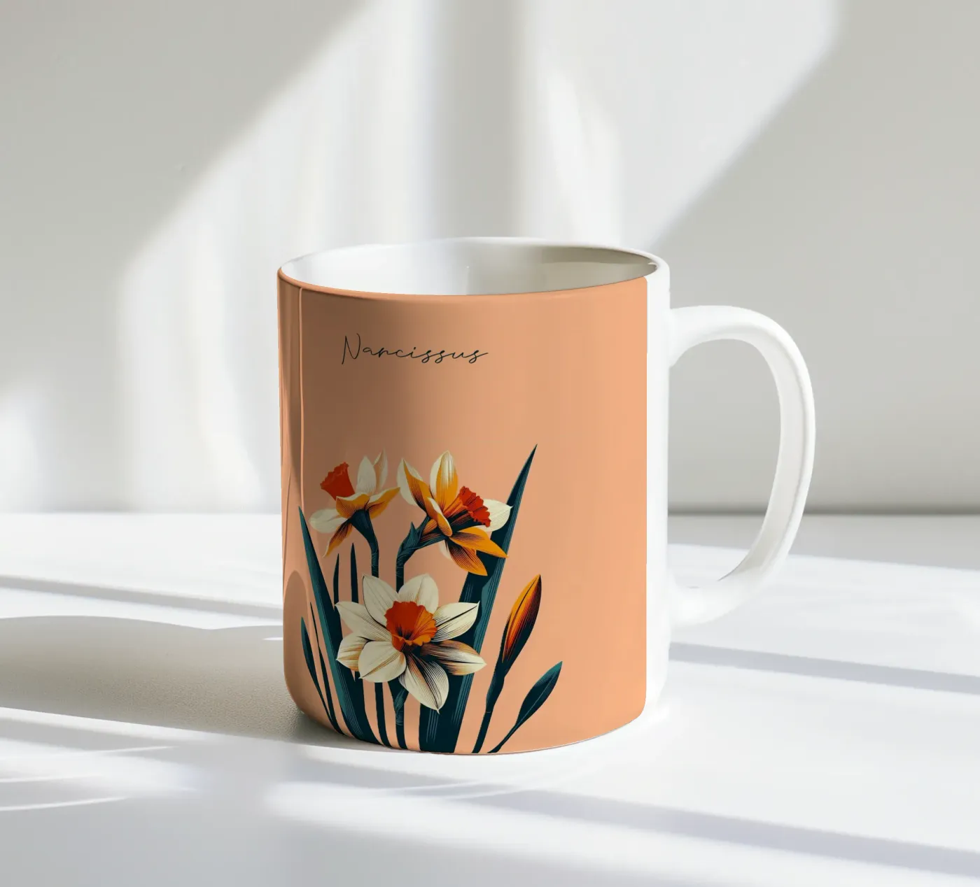 Daffodil ceramic mug by Digital Naive