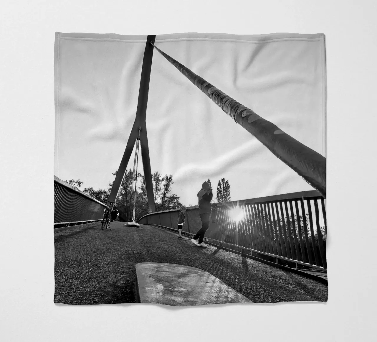 Sunset Brigde Fleecedecke von Soulshots