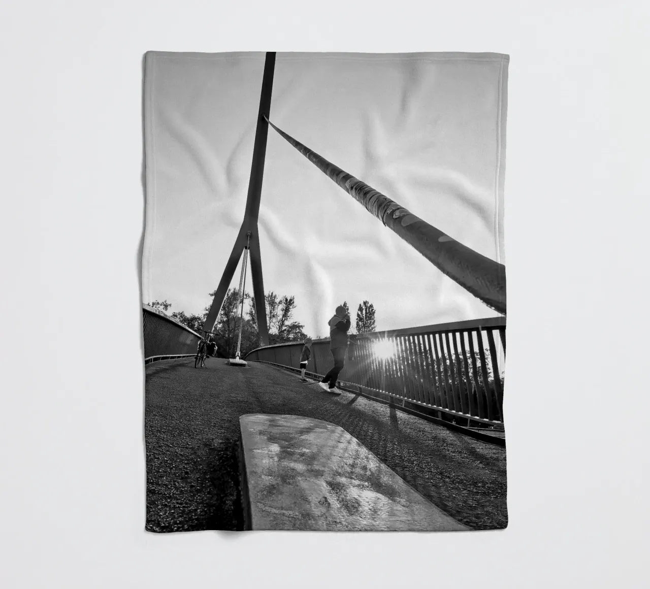 Sunset Brigde Fleecedecke von Soulshots