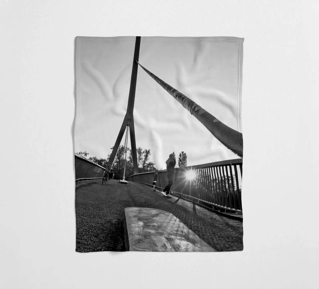 Sunset Brigde Fleecedecke von Soulshots