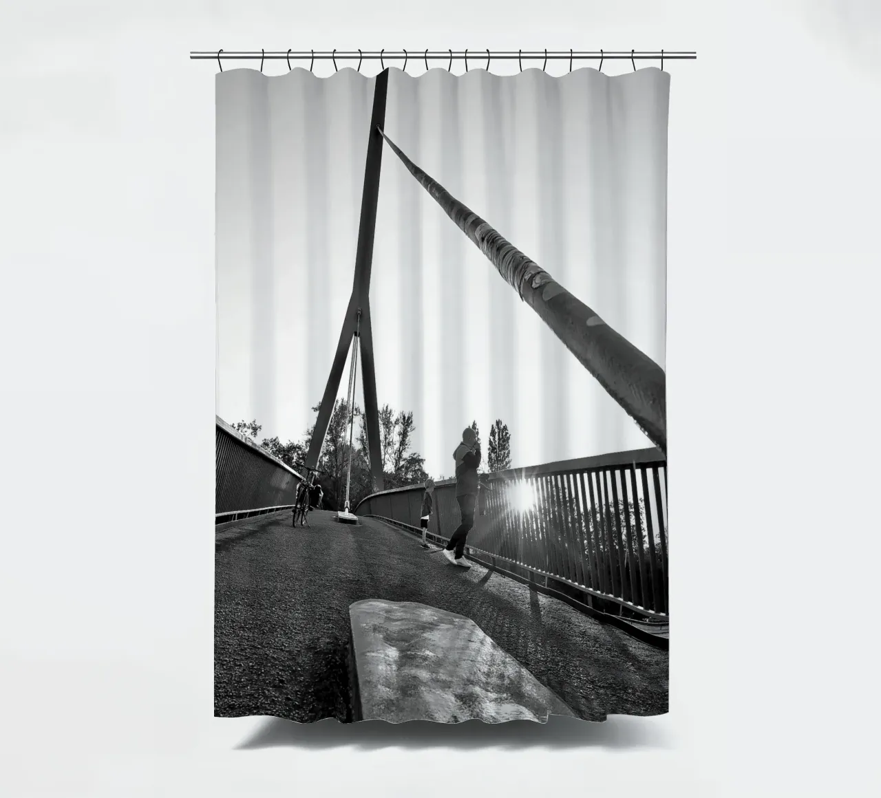 Sunset Brigde shower curtain by Soulshots