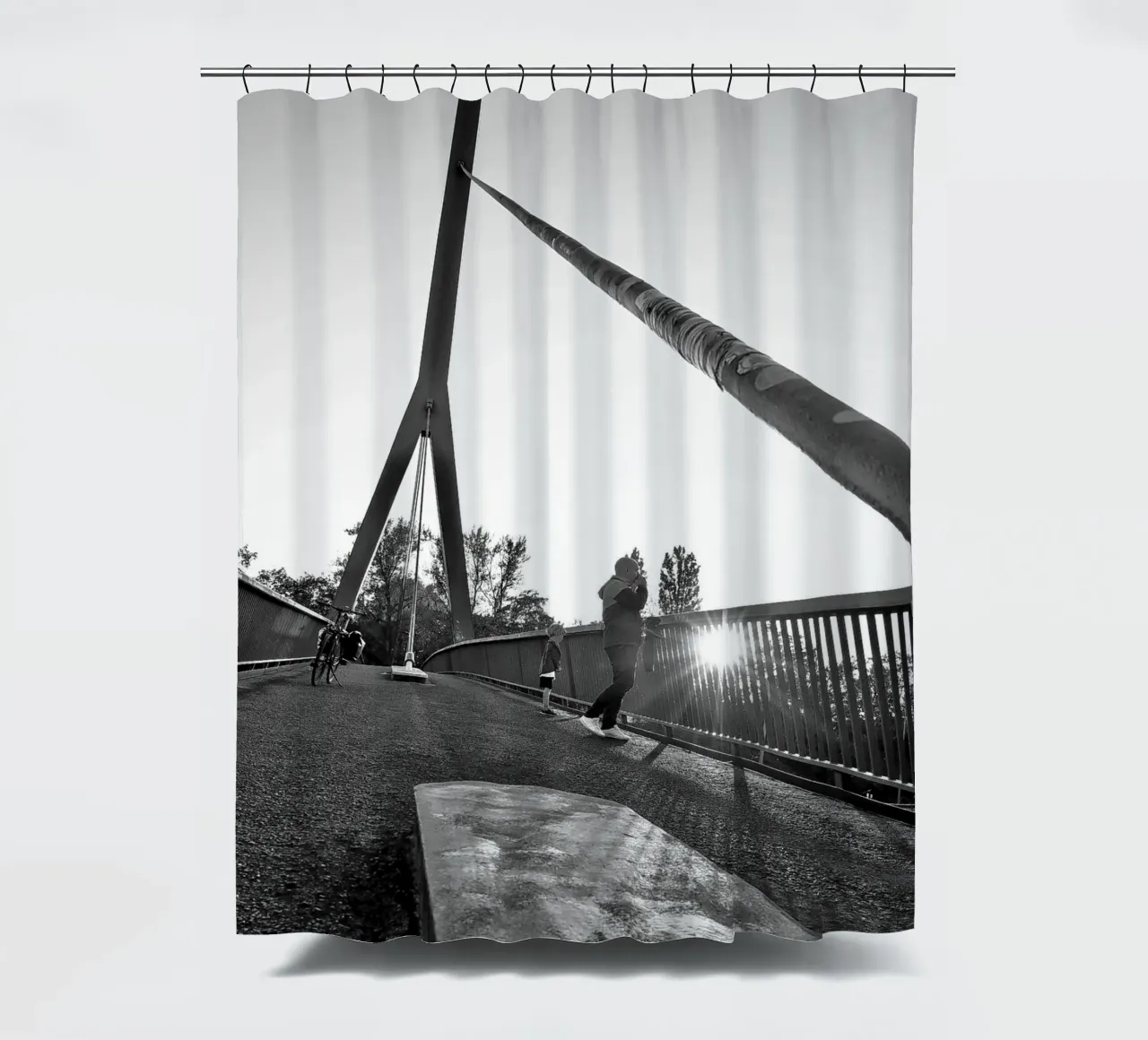 Sunset Brigde shower curtain by Soulshots