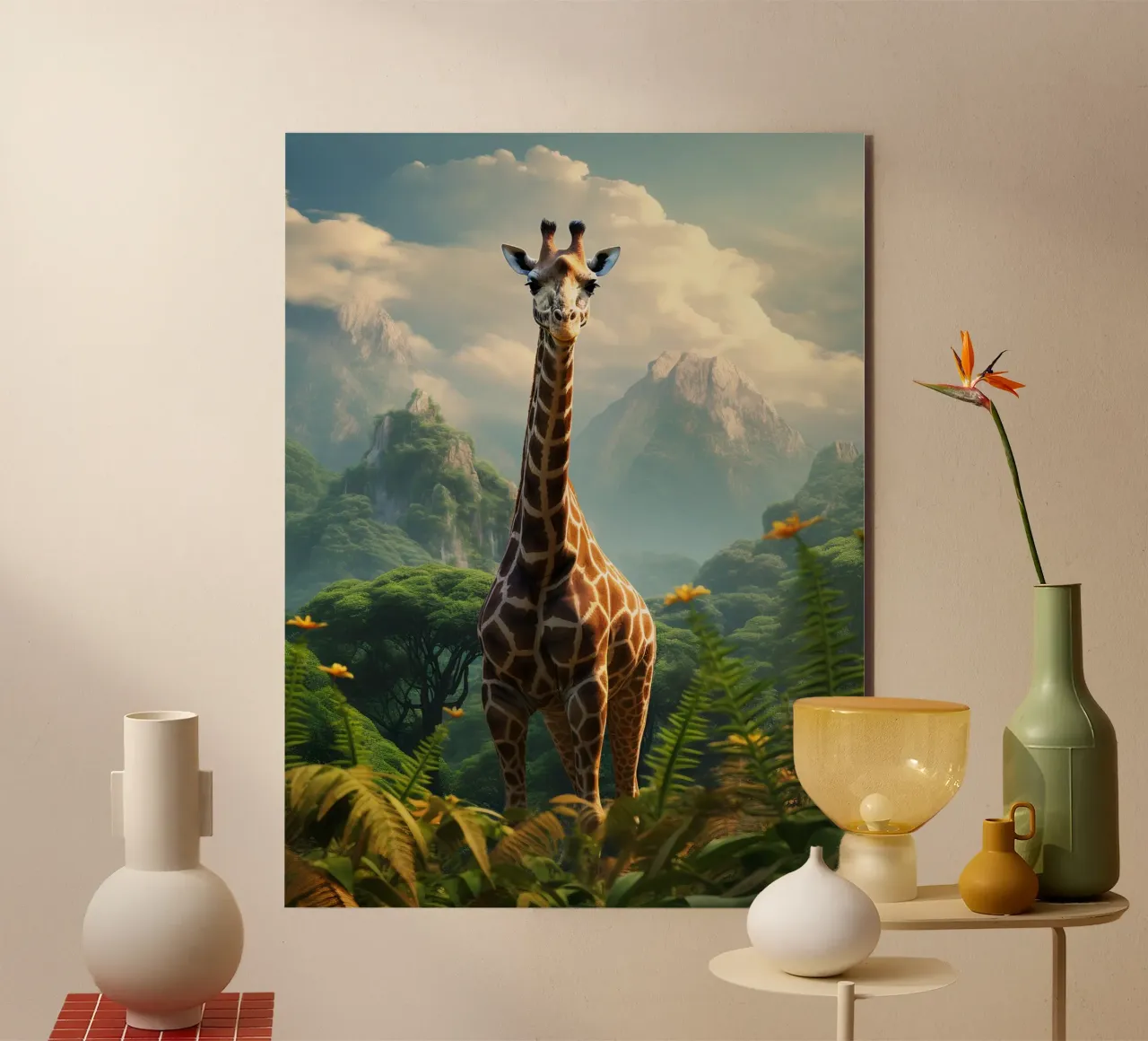 Giraffe Mountains alluminio dibond da Mateo