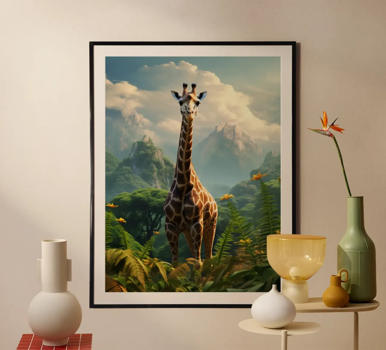 Giraffe Mountains carta hahnemühle da Mateo
