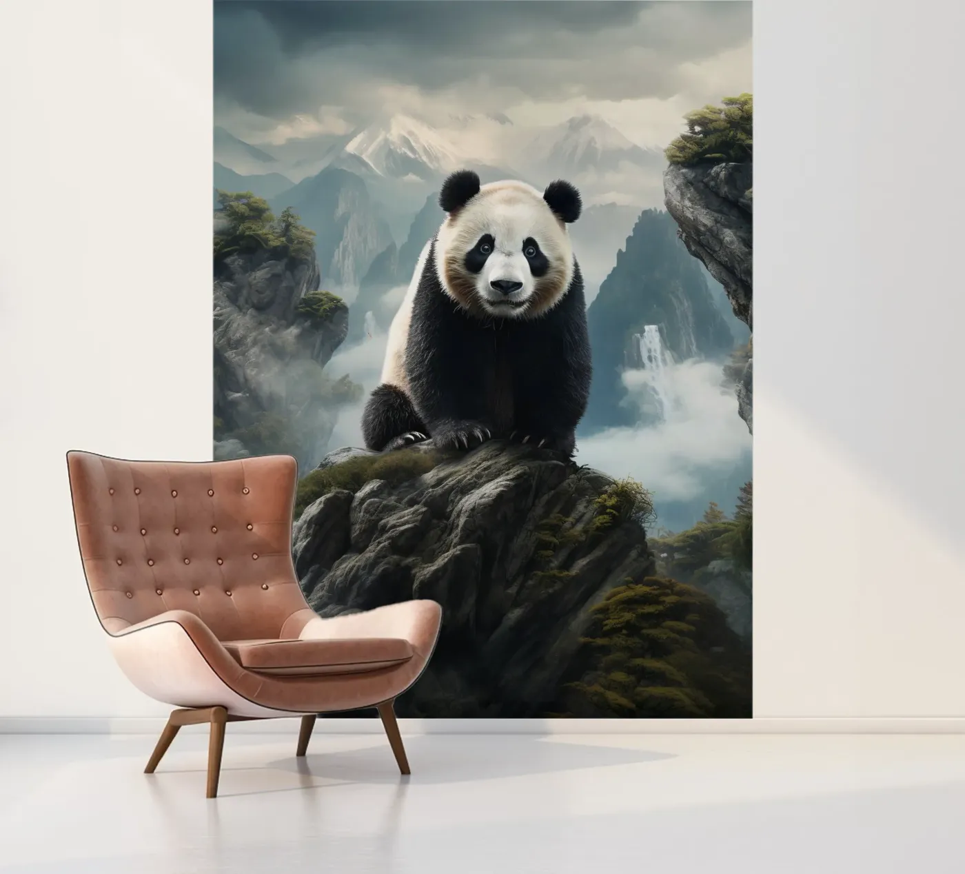 Panda Mountains fotobehang van Mateo