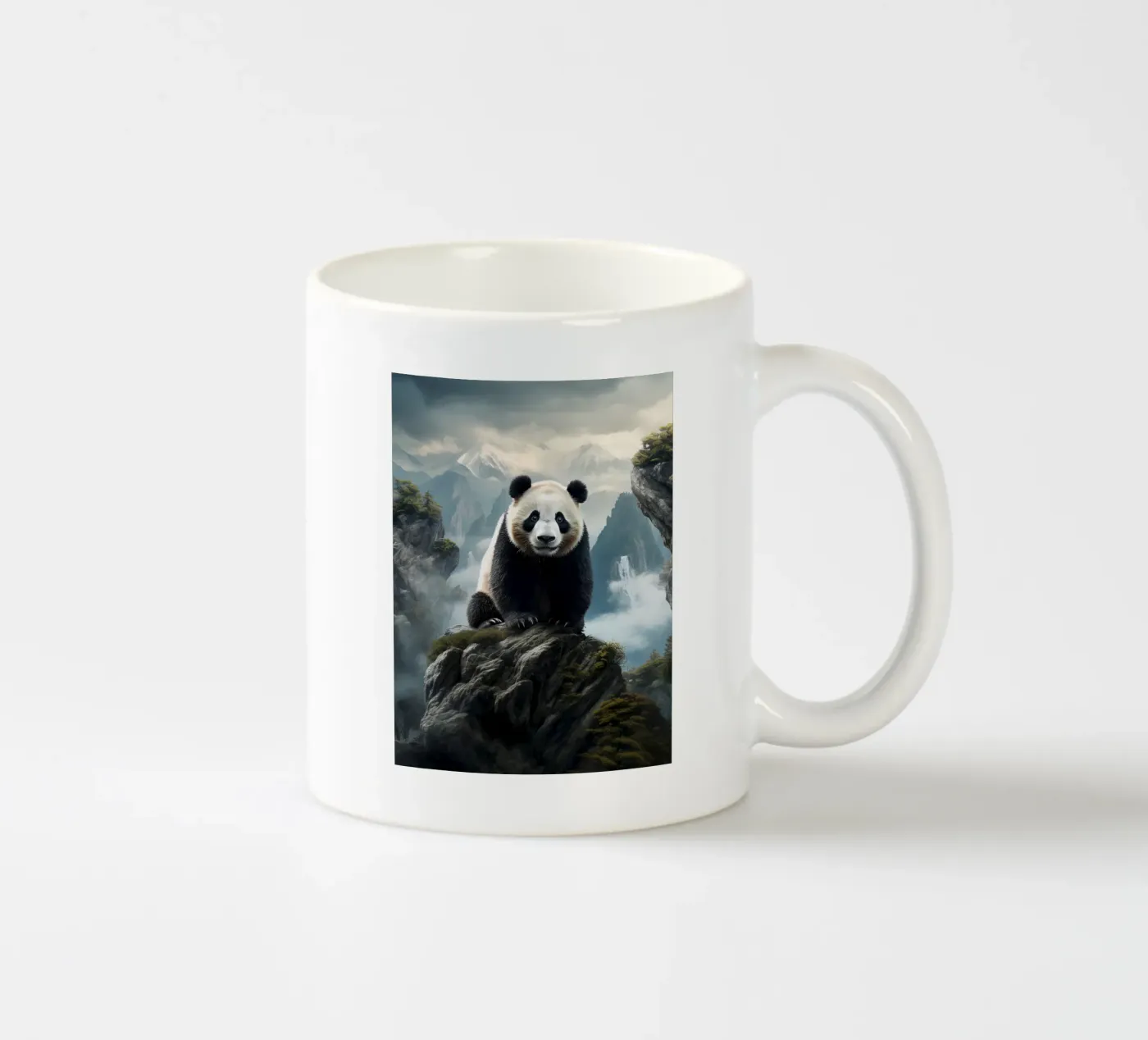 Panda Mountains ceramic mug by Mateo