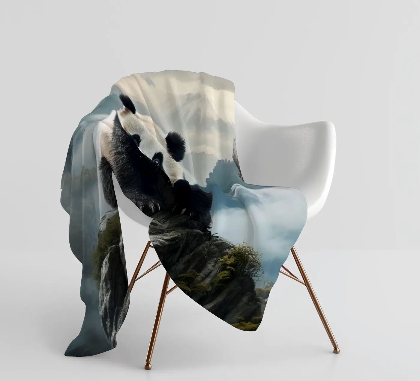 Panda Mountains Fleecedecke von Mateo