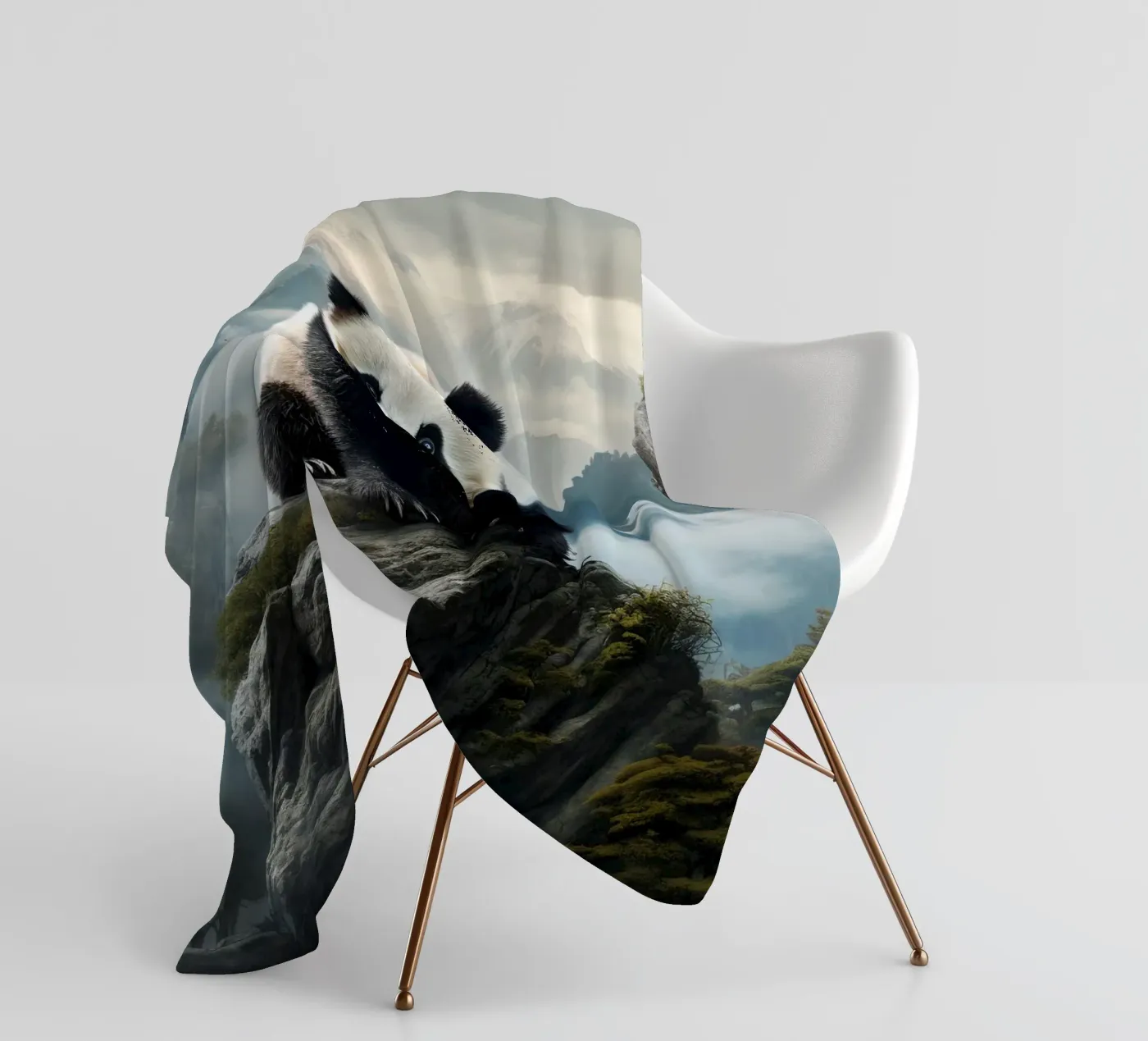 Panda Mountains Fleecedecke von Mateo