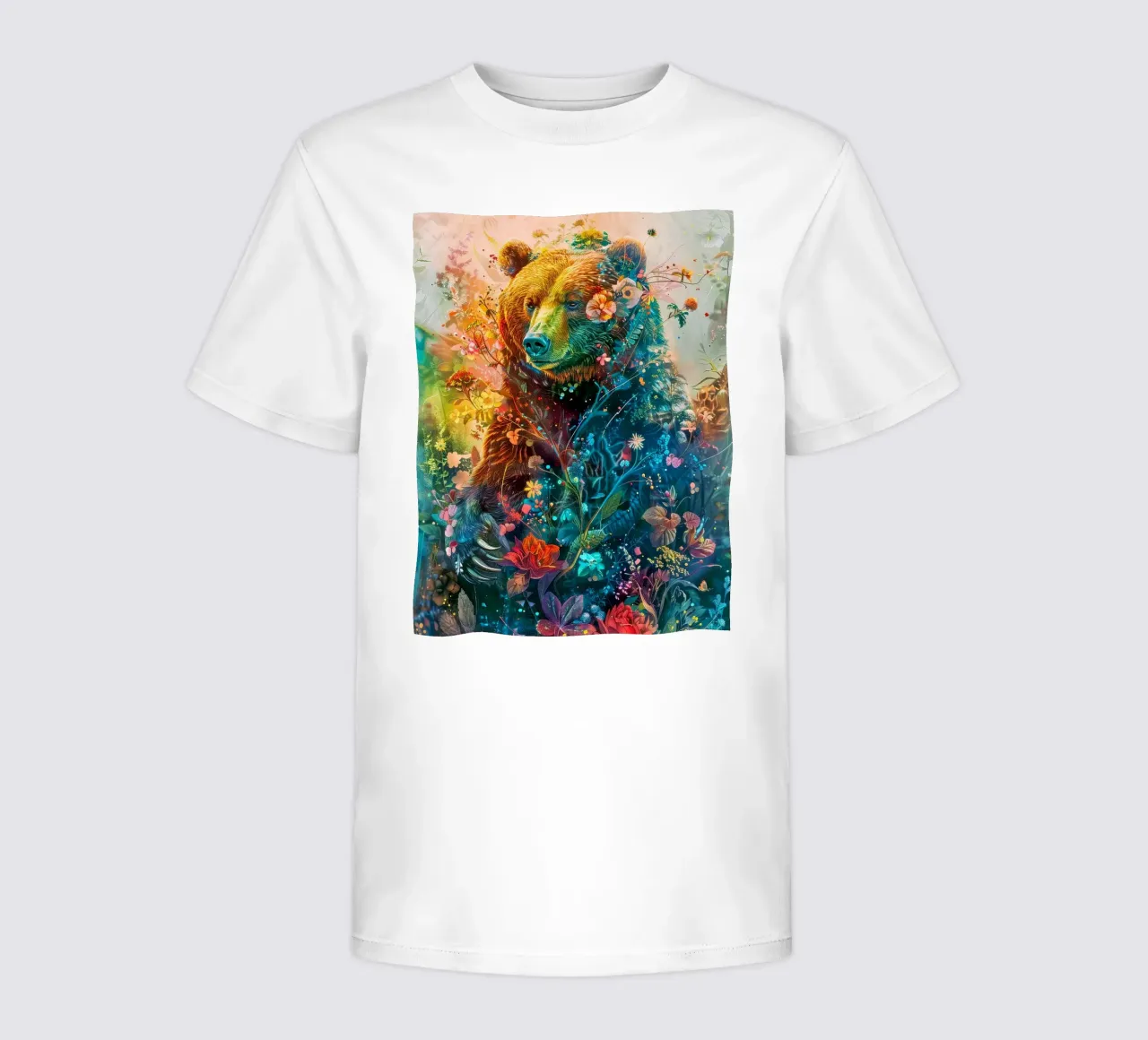 Bear Flowers Abstract kids t-shirt by Mateo