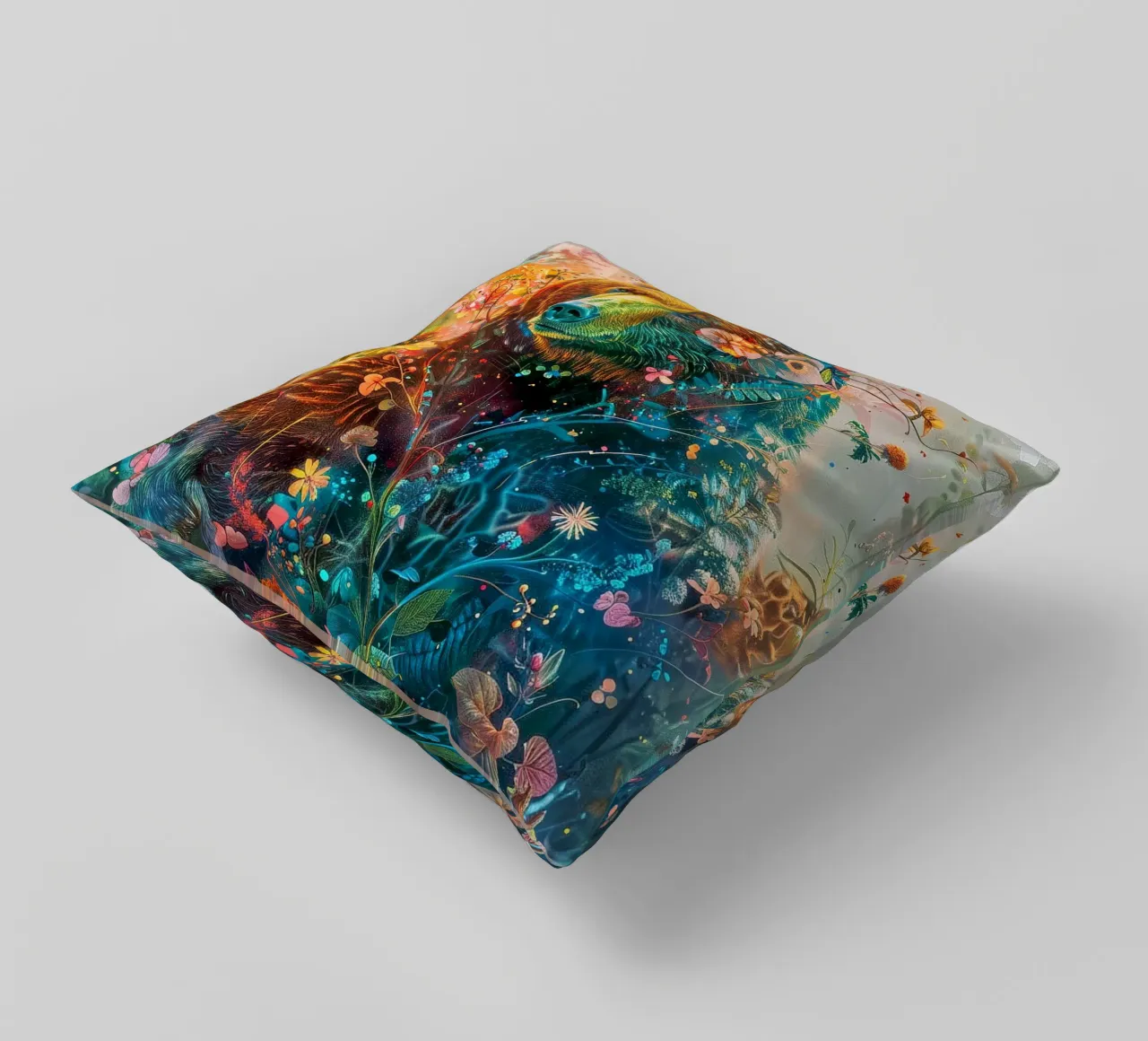 Bear Flowers Abstract cuscino da Mateo