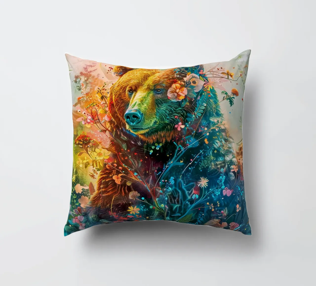 Bear Flowers Abstract cuscino da Mateo