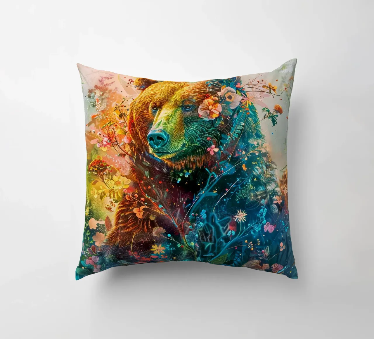 Bear Flowers Abstract cuscino da Mateo