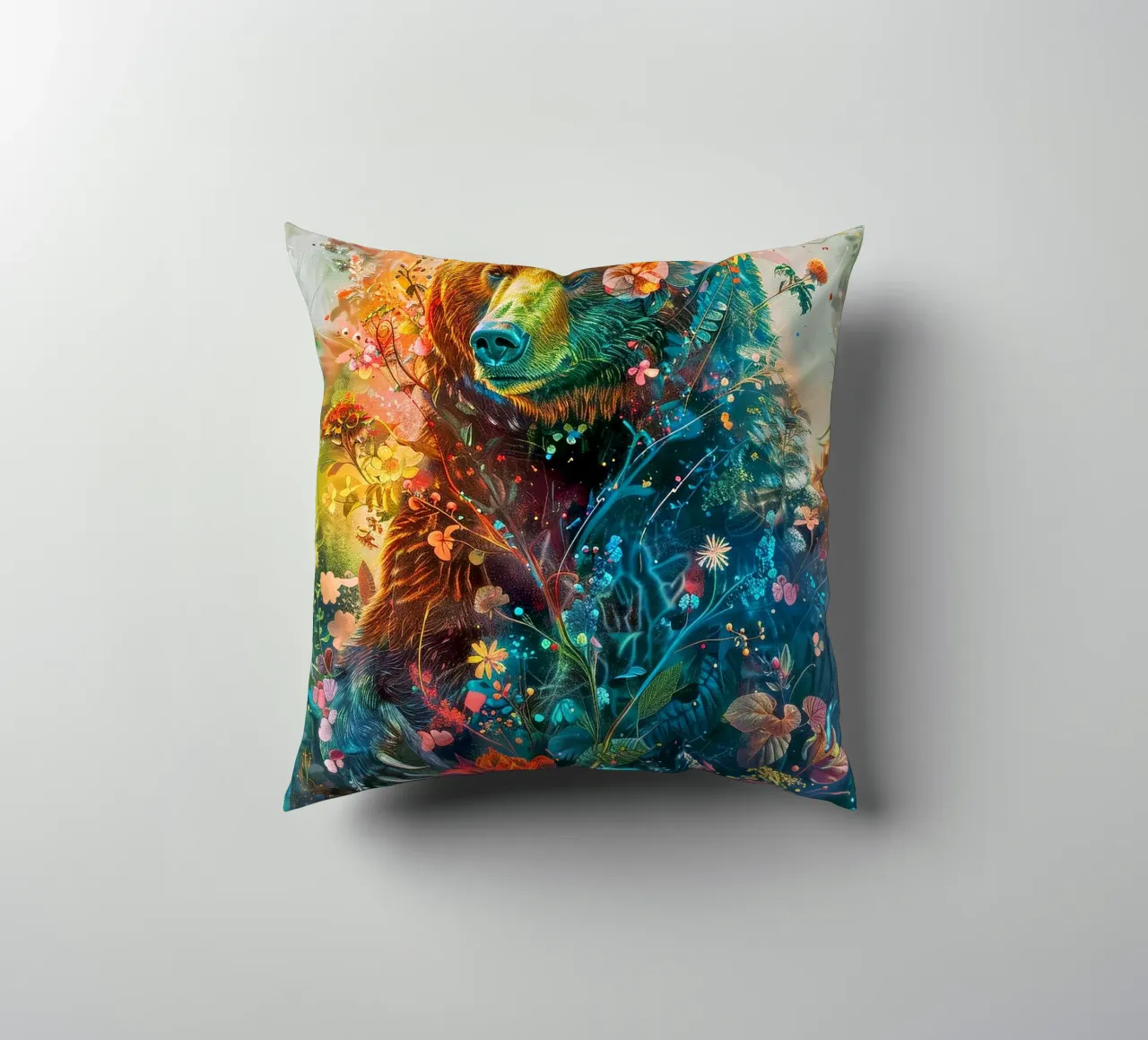 Bear Flowers Abstract cuscino da Mateo