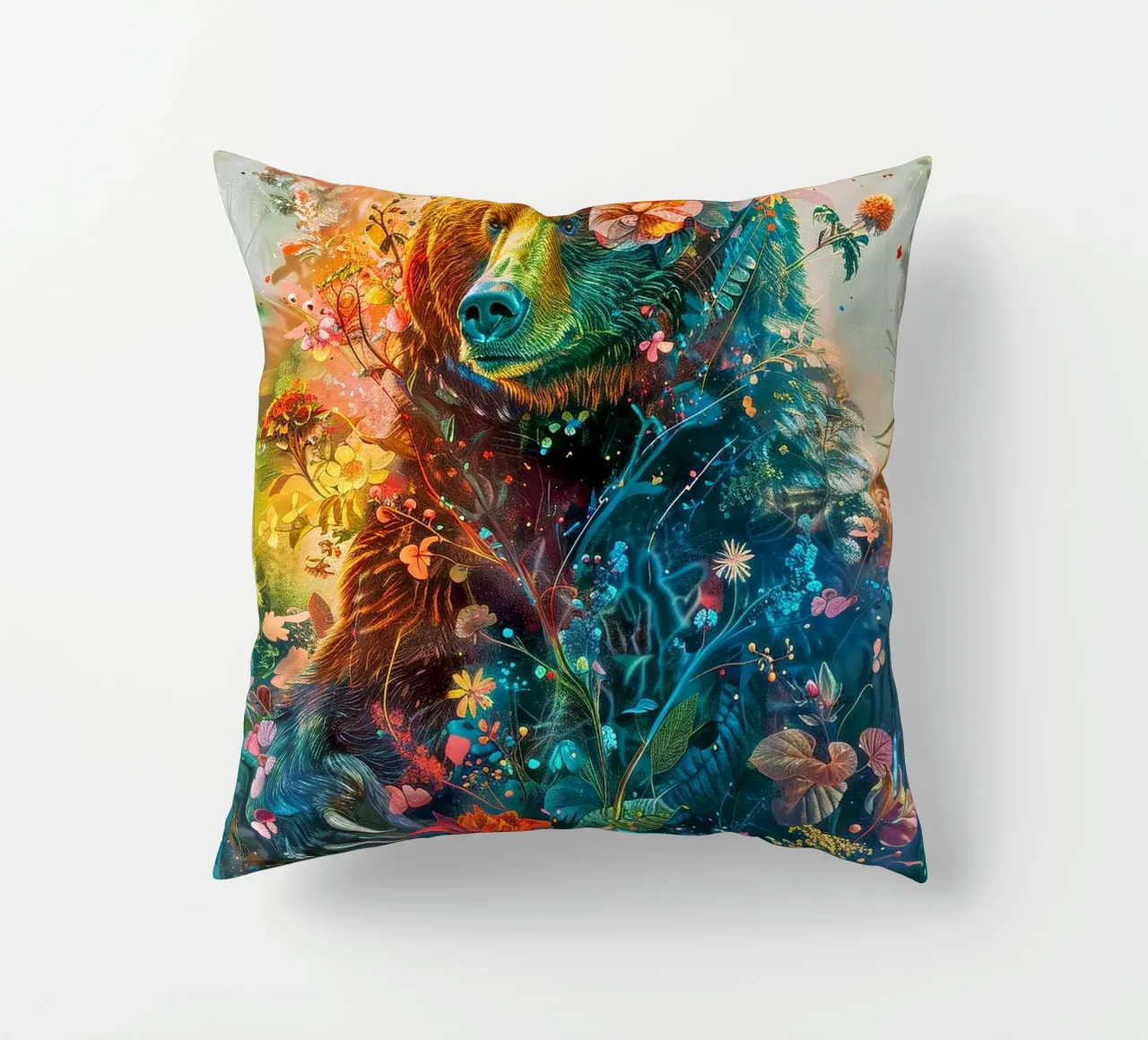 Bear Flowers Abstract cuscino da Mateo