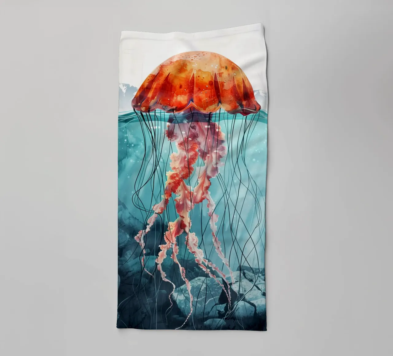 Medusa ocean life towel by Justyna Jaszke JBJart