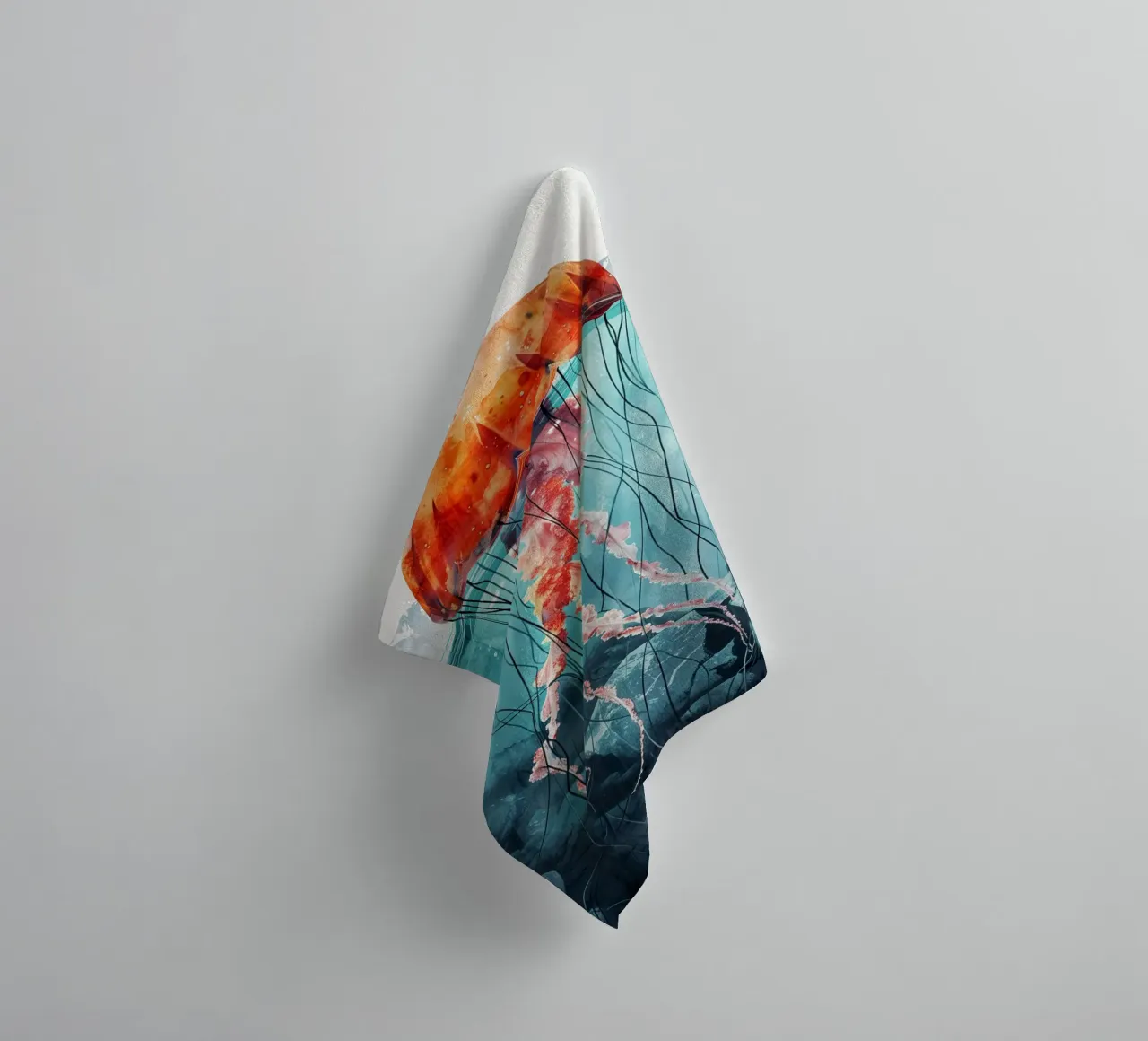 Medusa ocean life towel by Justyna Jaszke JBJart