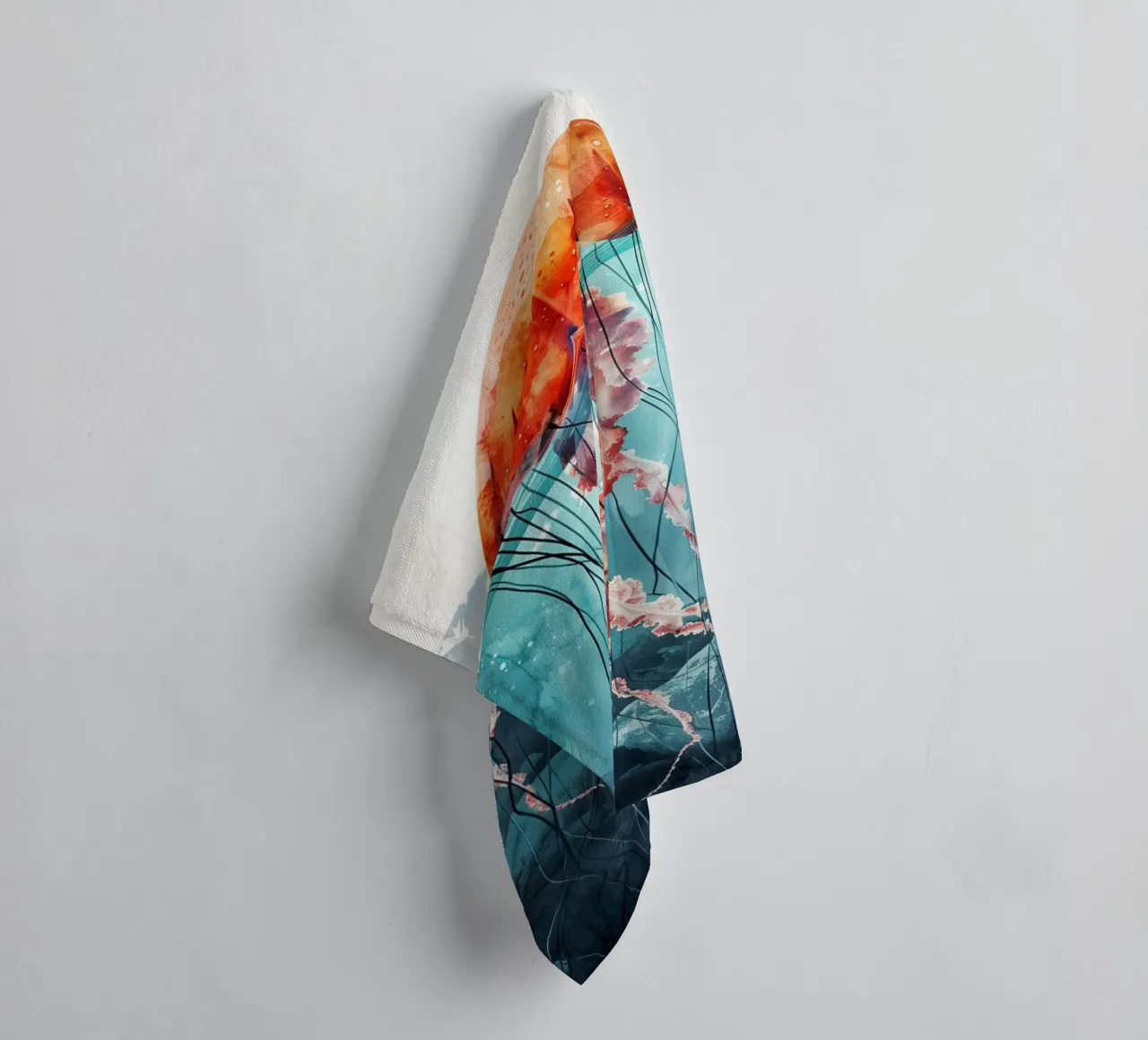 Medusa ocean life towel by Justyna Jaszke JBJart