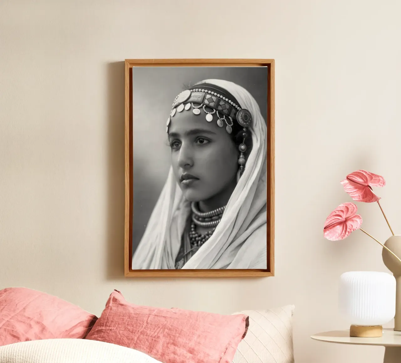 Yalas - Ritratto di una giovane donna amazigh tela con Cornice a cassetta da Amazigh