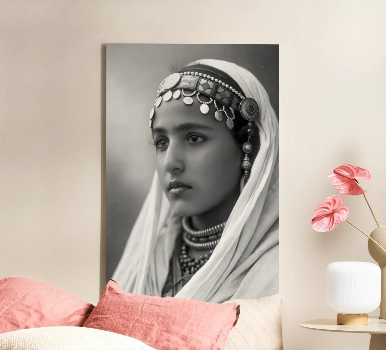 Yalas - Ritratto di una giovane donna amazigh tela con Cornice a cassetta da Amazigh