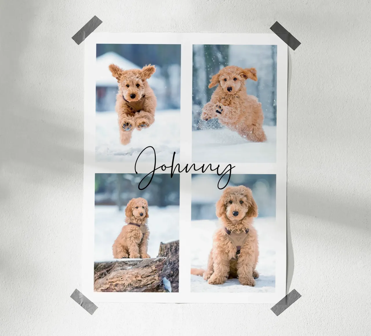 Portraits - personalisiert poster con telaio in legno da WORTSPIEL
