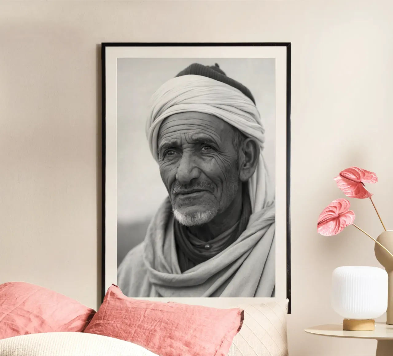 Inabal - Ritratto di un uomo amazigh poster con telaio in plastica da Amazigh