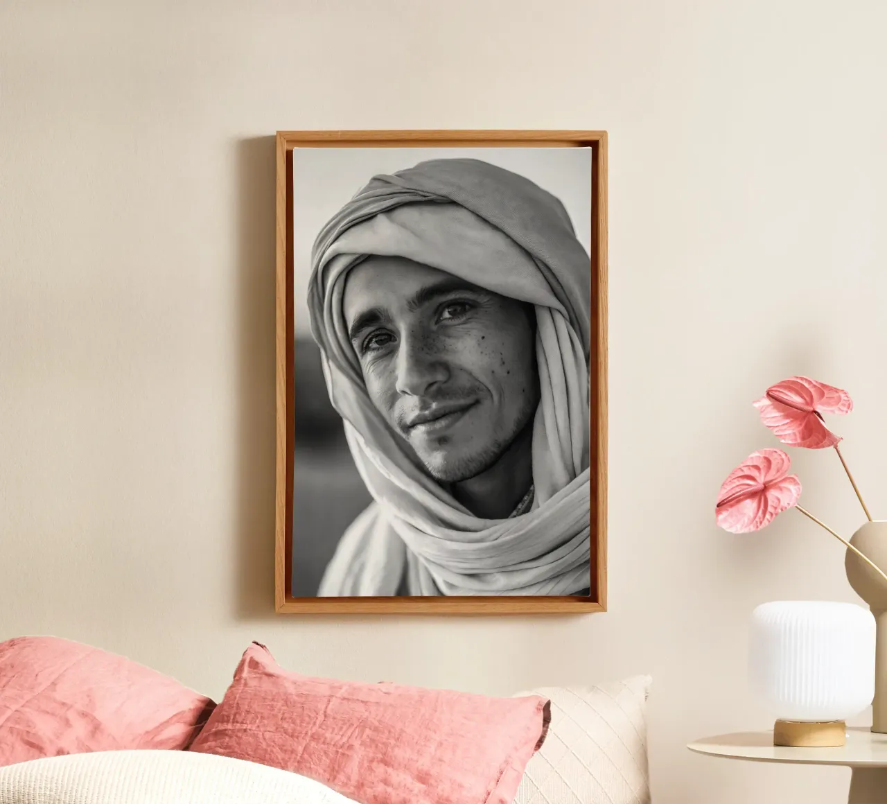 Yidir - Ritratto di un giovane amazigh tela con Cornice a cassetta da Amazigh