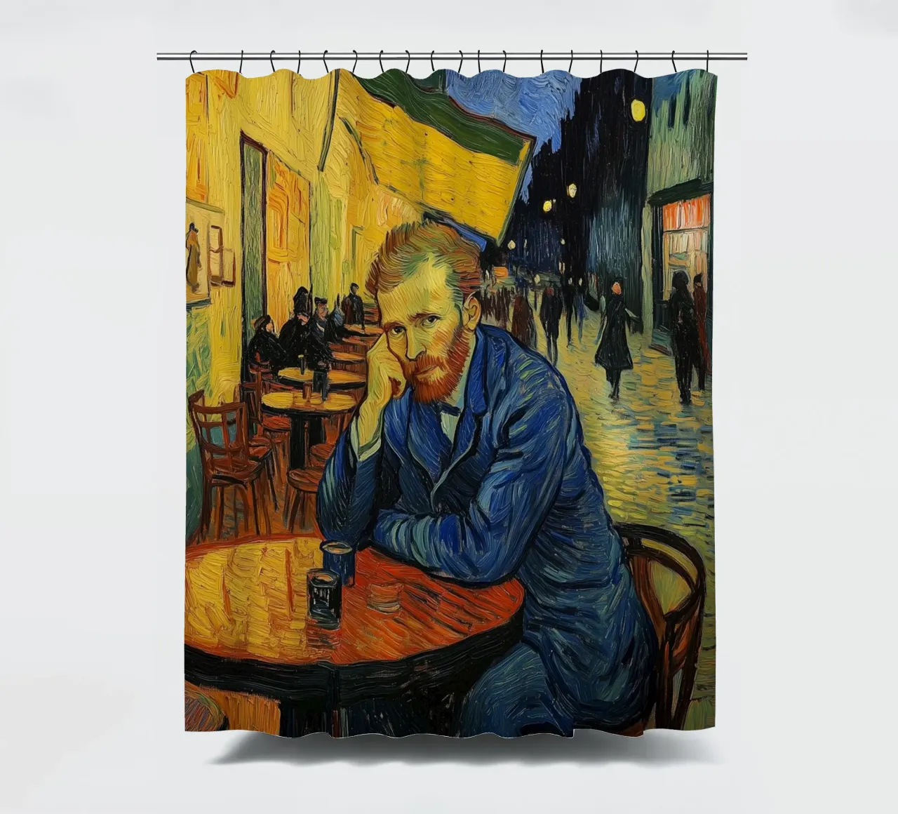 Caffè con Vincent tenda da doccia da Carinaprint